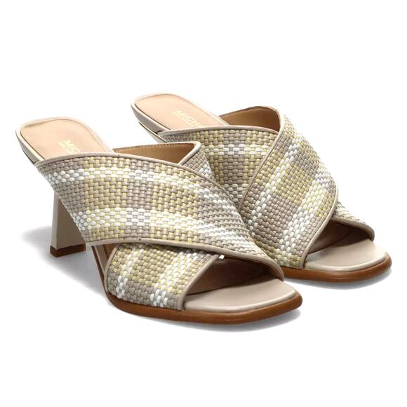 Michael Kors Gideon Beige Sand Mules With Medium Heel Women's Size 8 NWOT - Picture 1 of 8